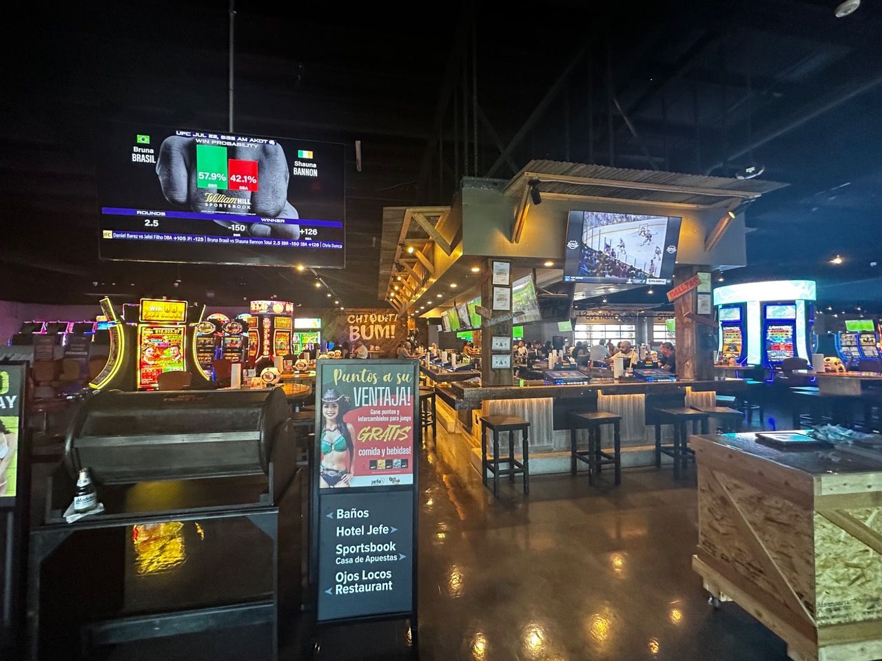 Ojos Locos casino and sports bar interior