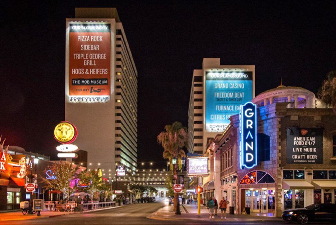 Downtown Grand Hotel & Casino at night
