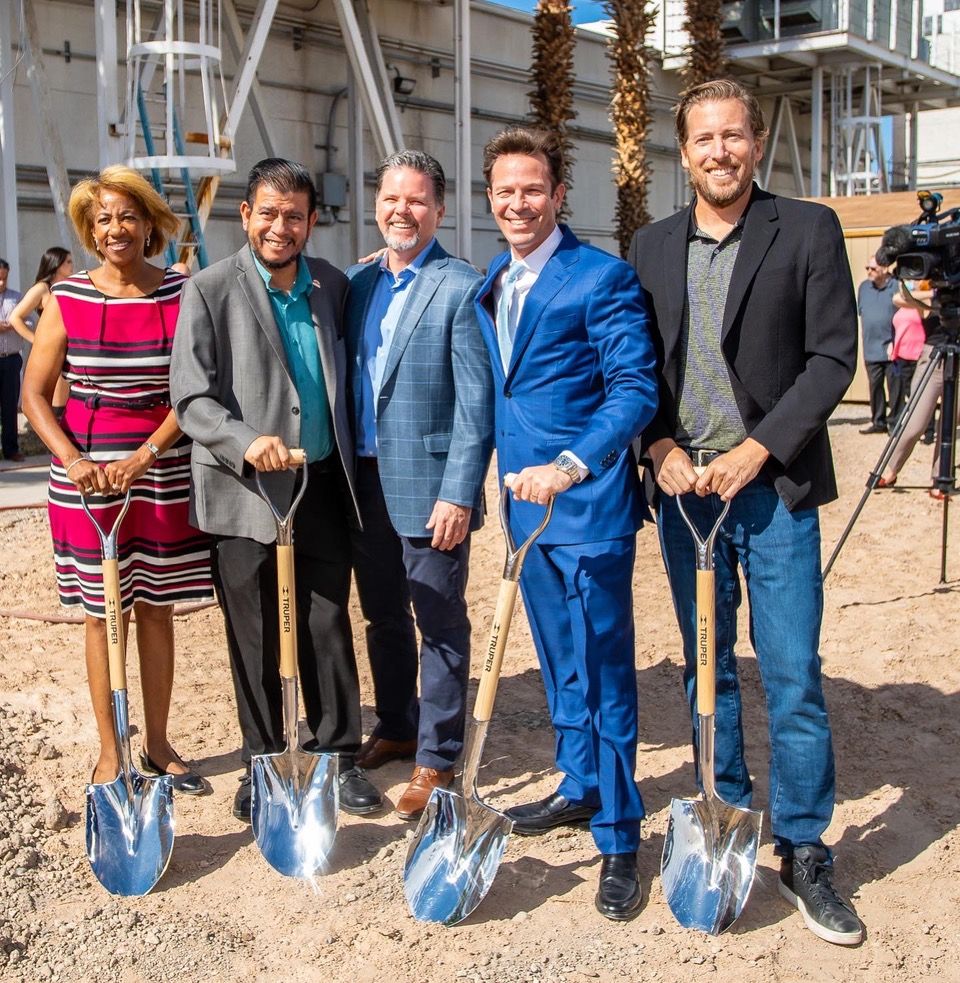 Team at a property groundbreaking